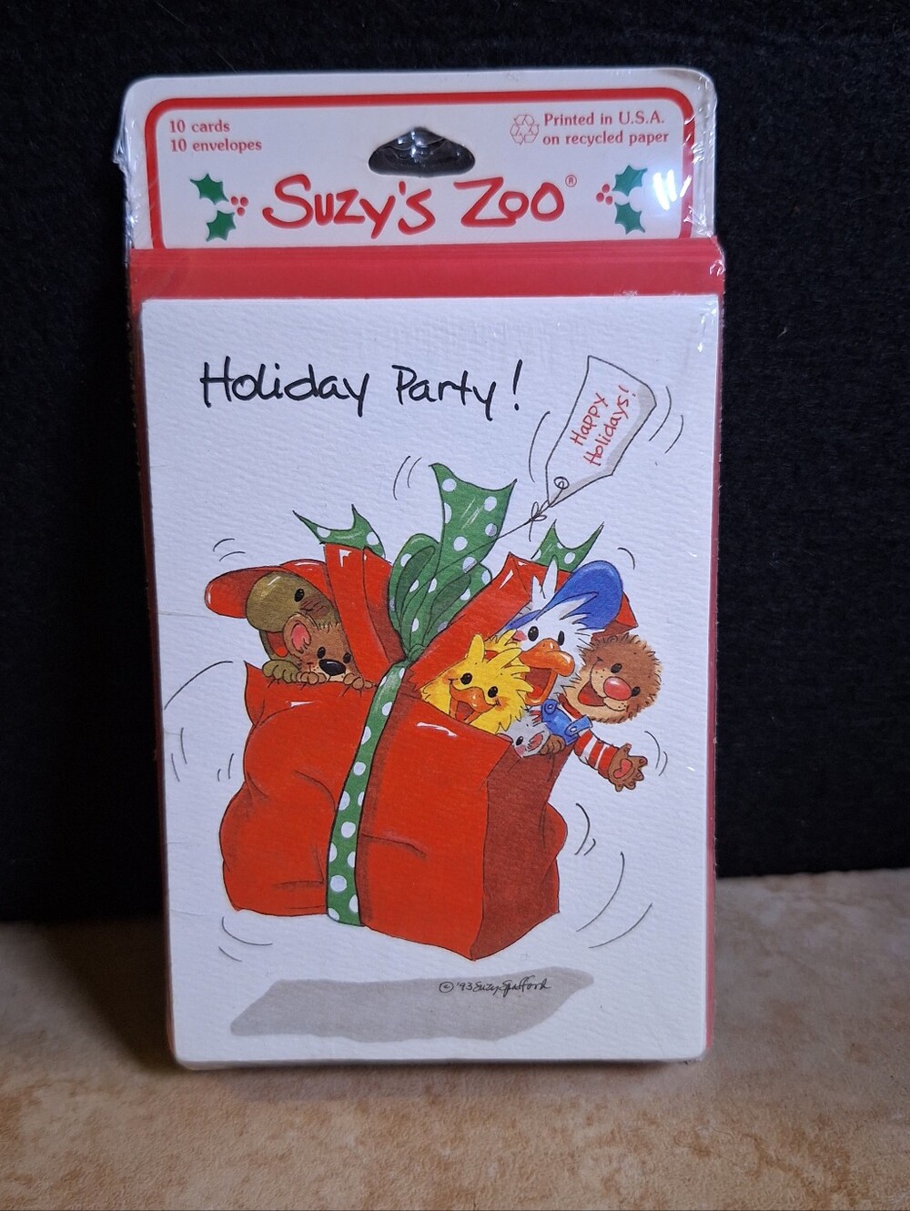 Suzy's Zoo Holiday Party Invitation Cards Pack Of 10 Cards Envelopes Duck Chick